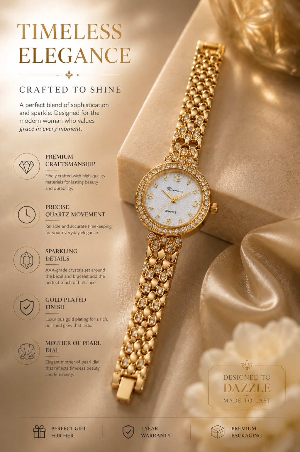 Imperial Stone Watch-White