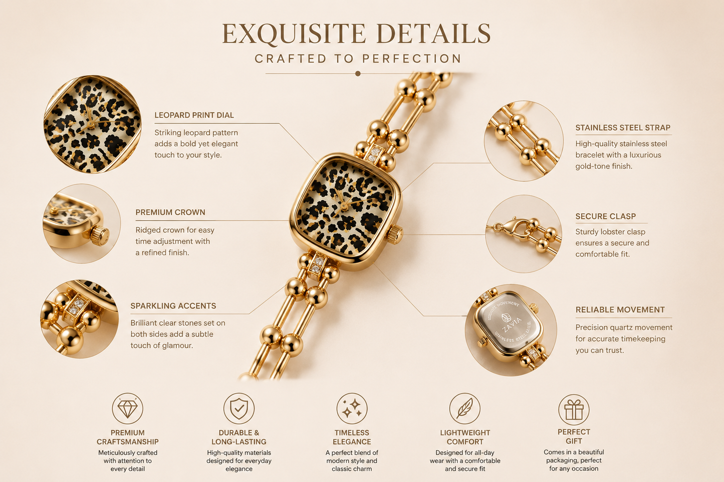 Wild Luxe Watch- Square