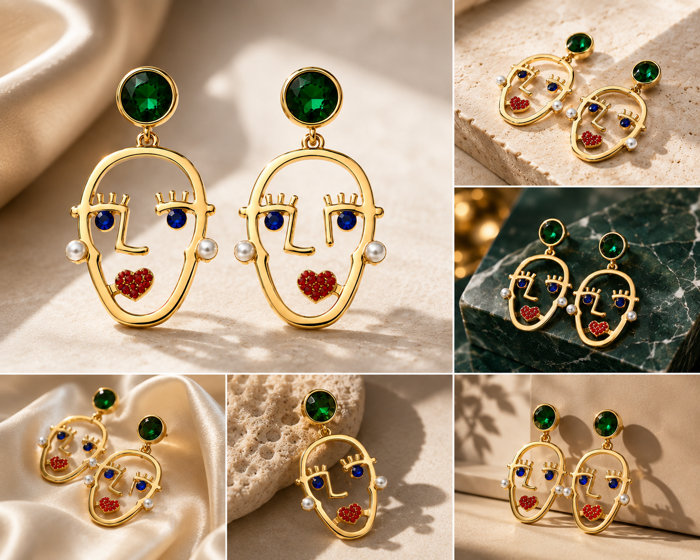 Émeraude Muse Statement Earrings