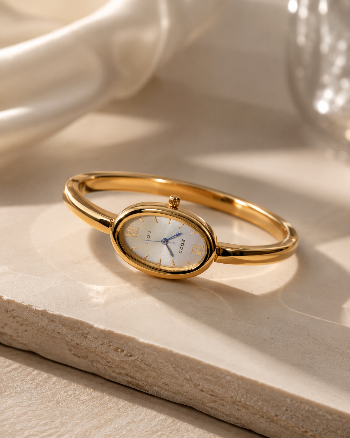 LUNA D’OR Oval Watch -WHITE
