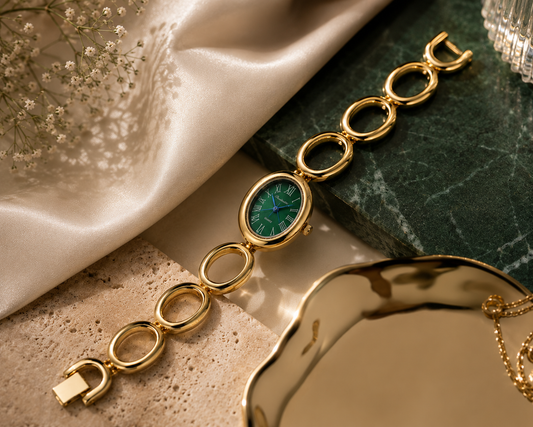 Vintage Oval Watch-Green
