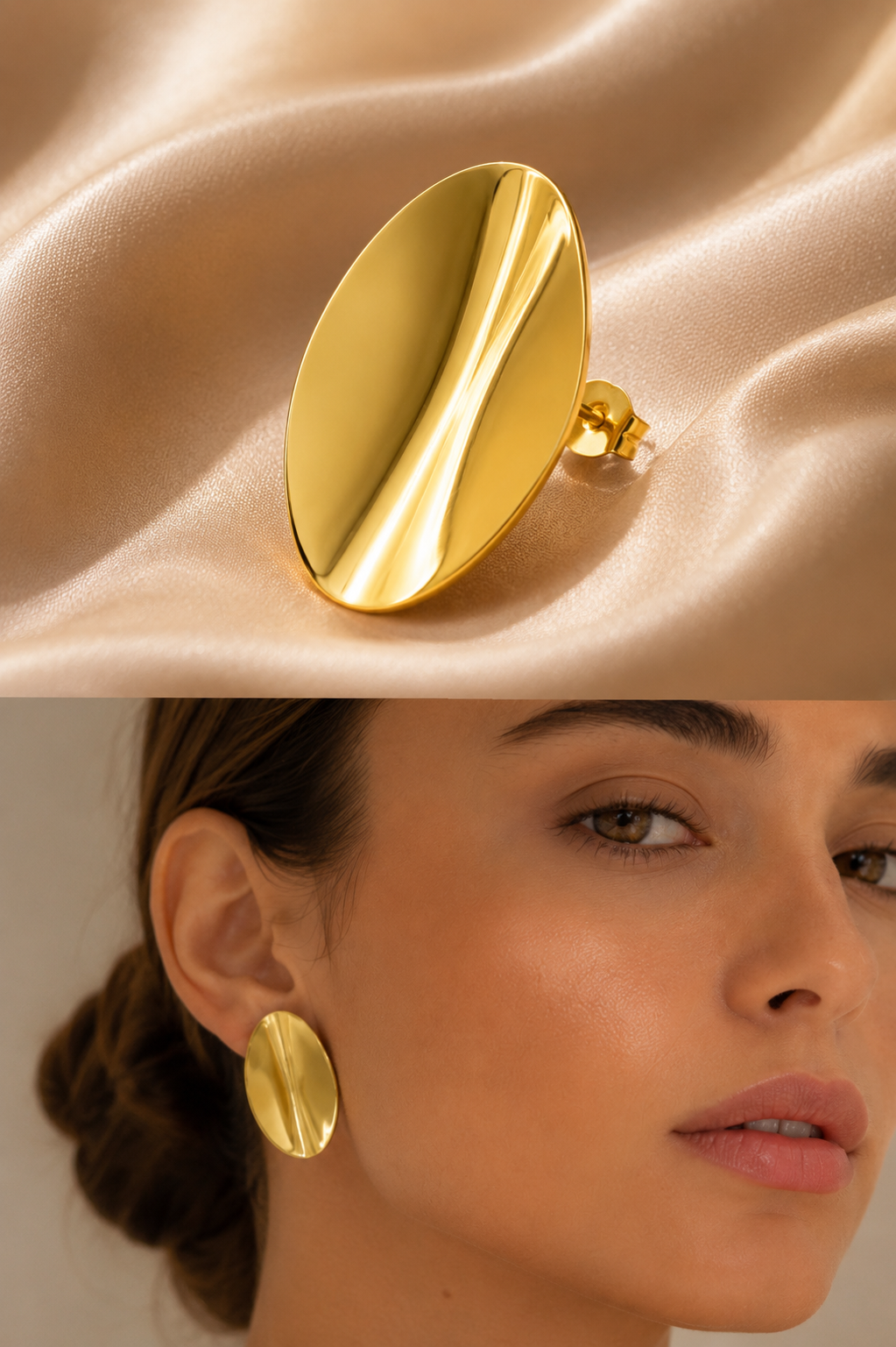 Noir Luxe Gold Studs