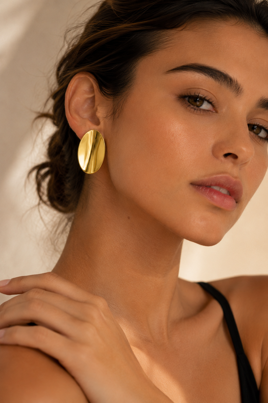 Noir Luxe Gold Studs