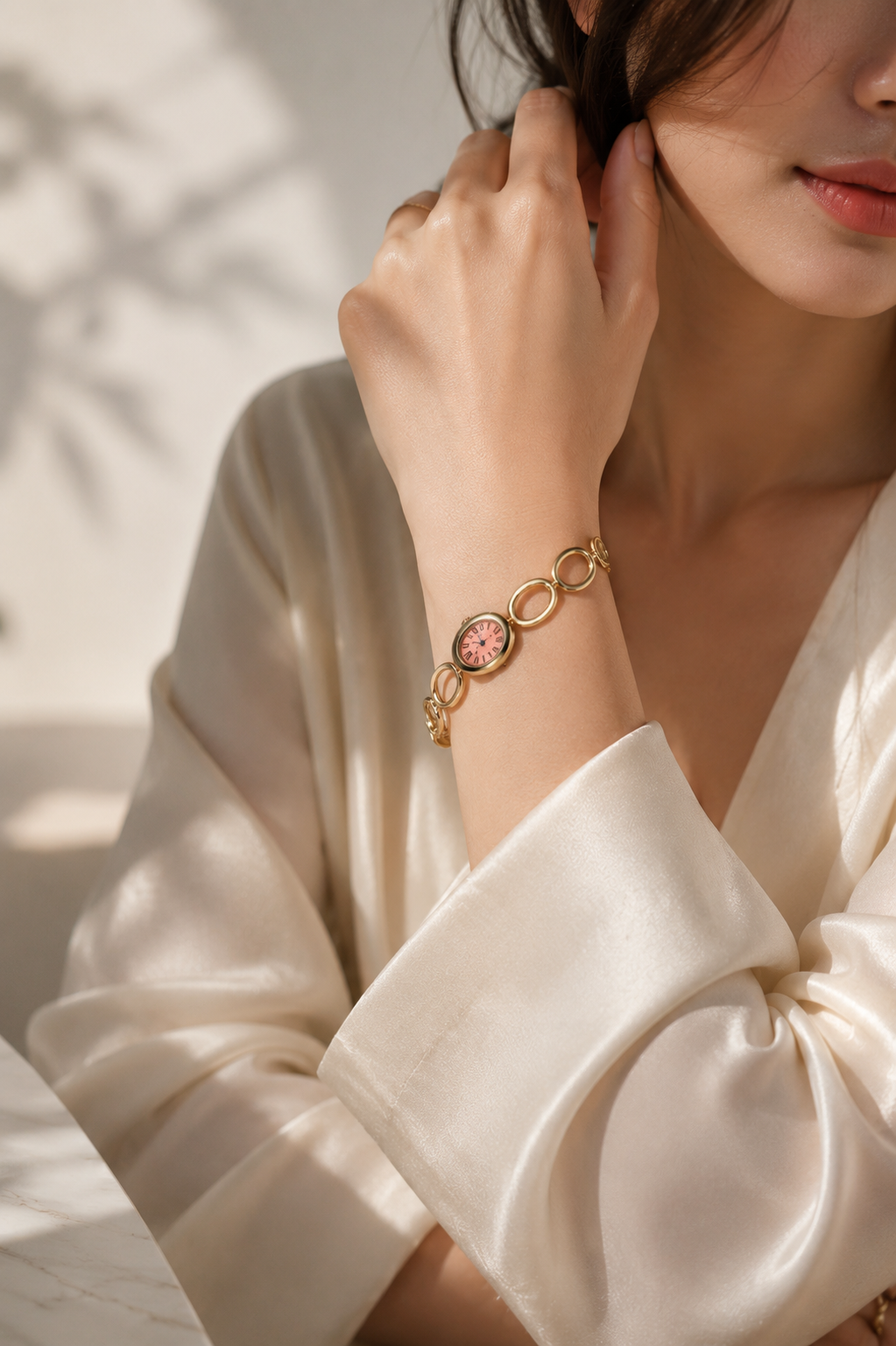 Vintage Oval Watch-Pink