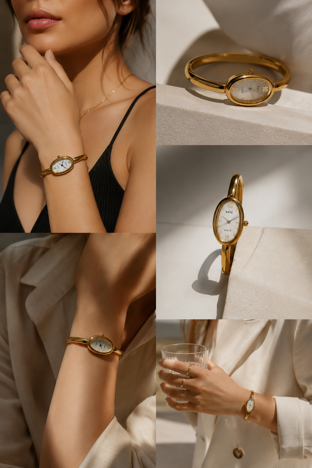 LUNA D’OR Oval Watch -WHITE