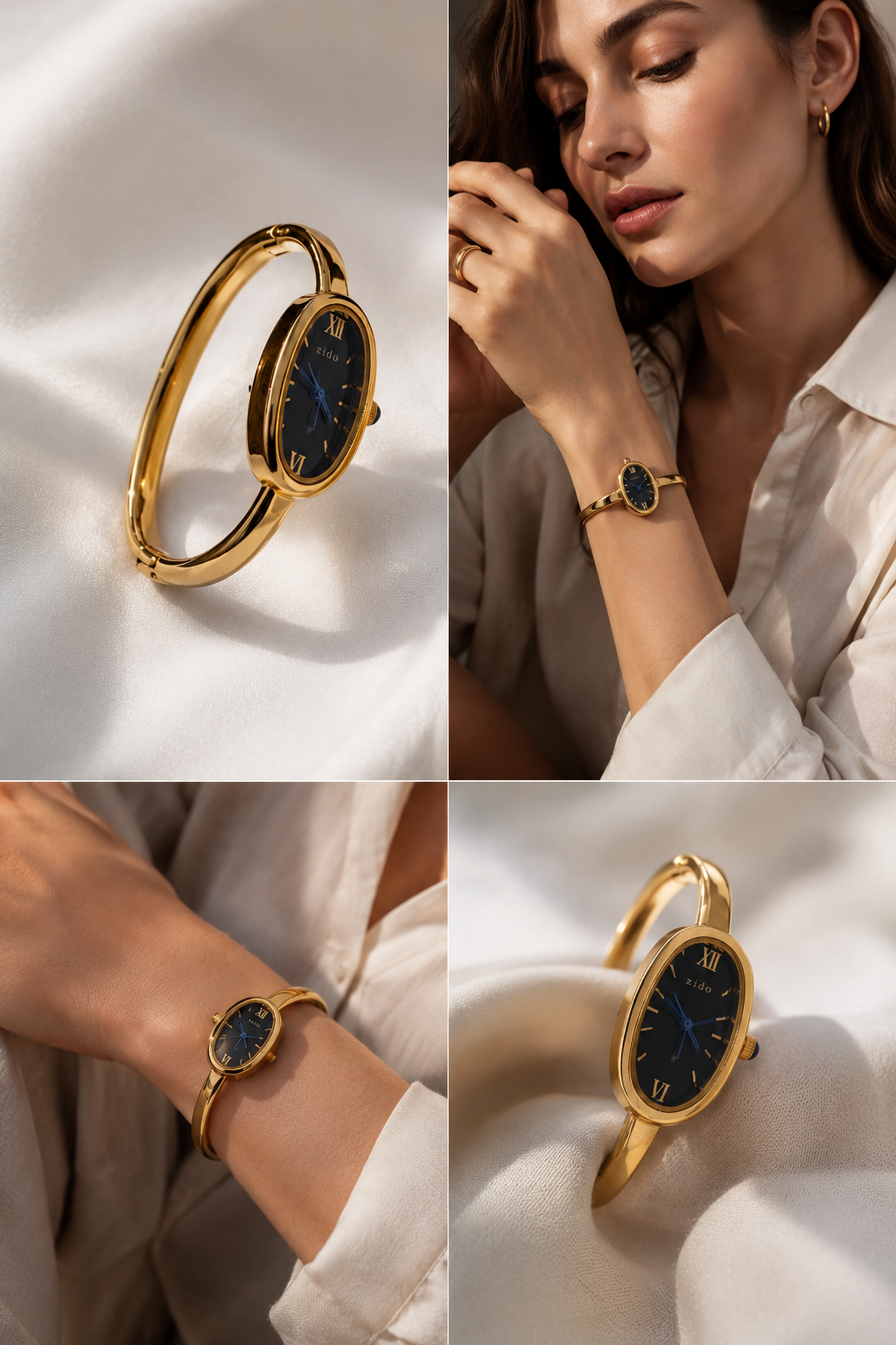 LUNA D’OR Oval Watch-BLACK