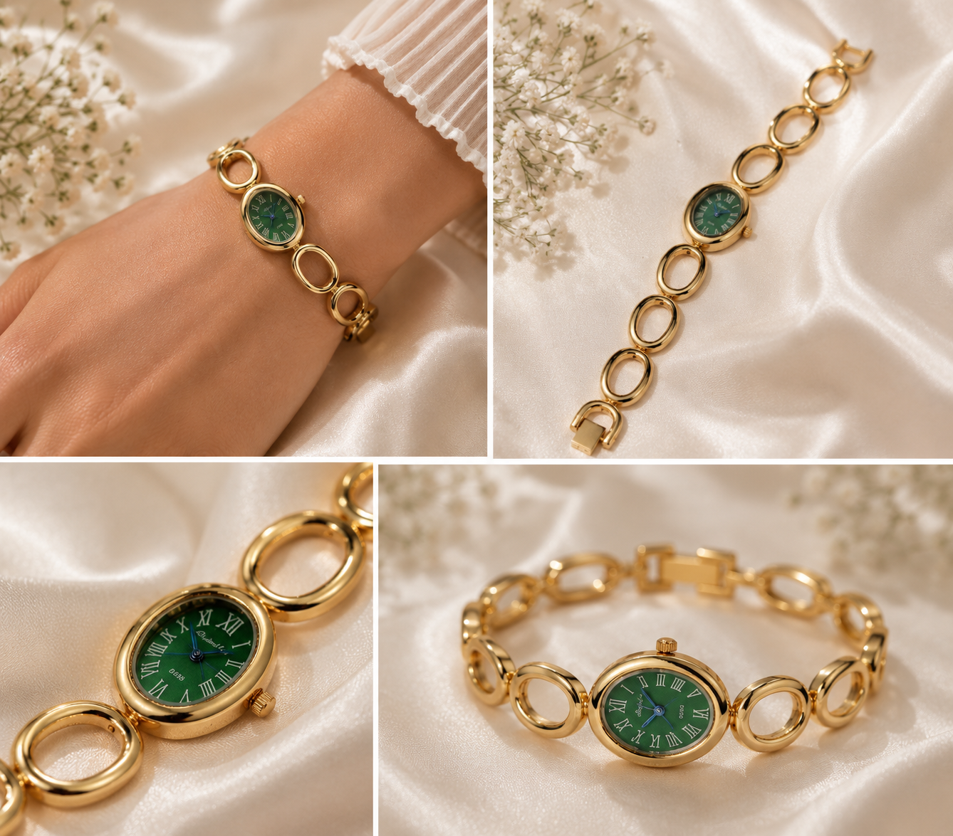 Vintage Oval Watch-Green