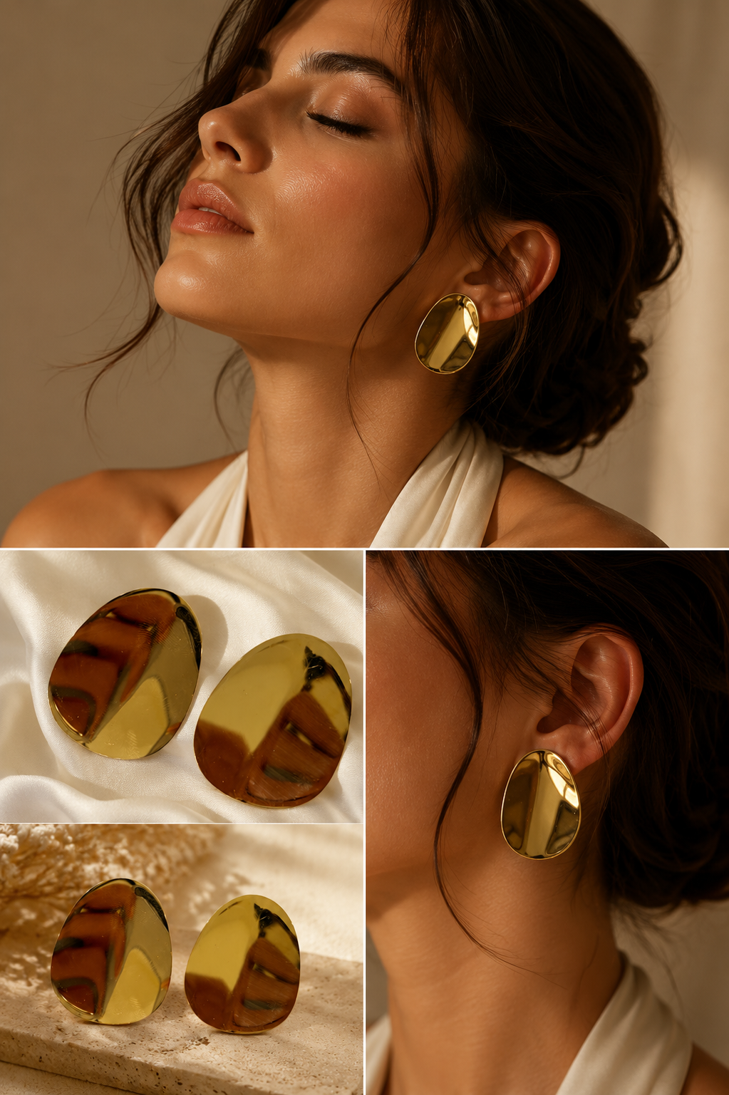 Noir Luxe Gold Studs