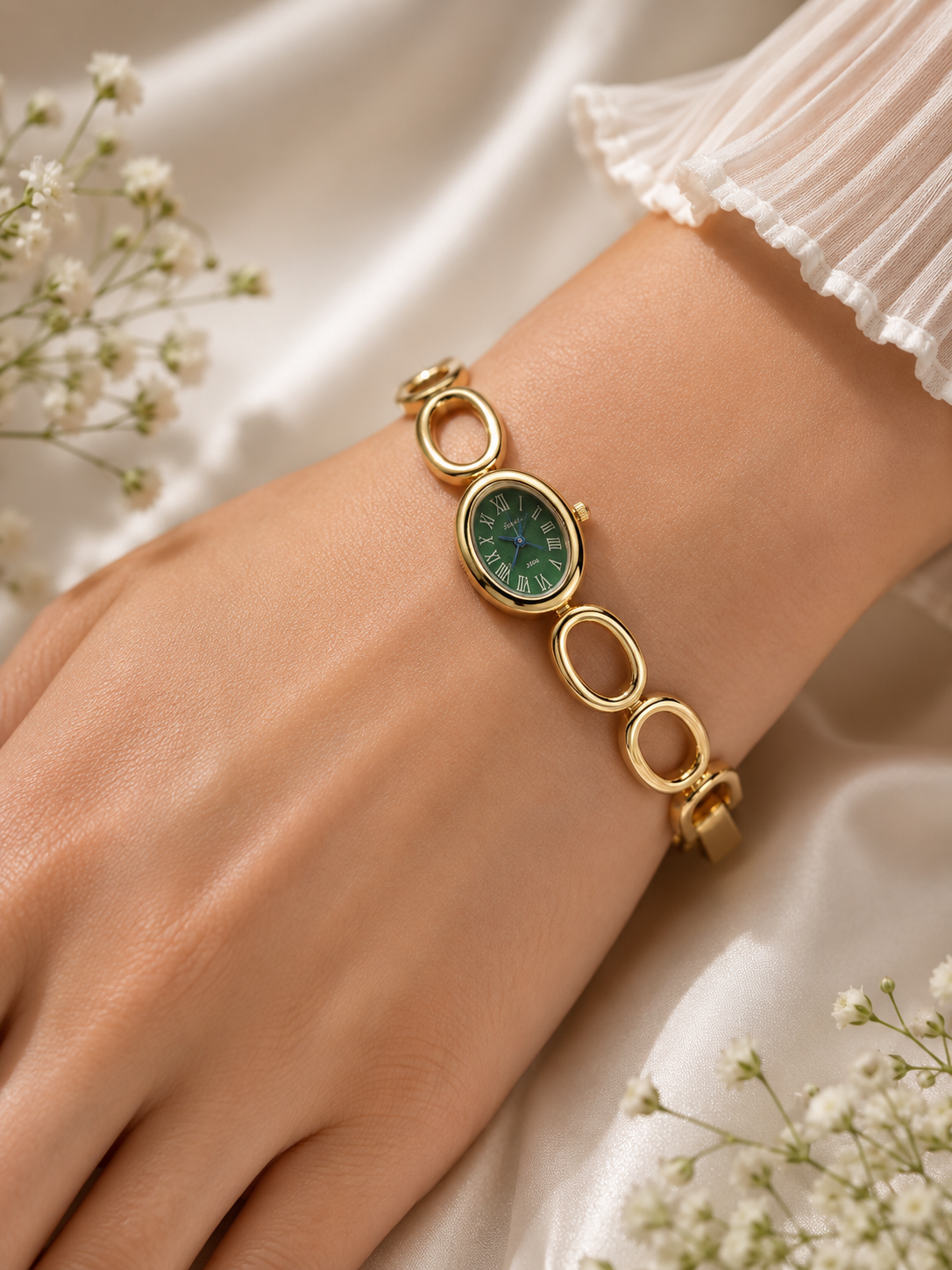 Vintage Oval Watch-Green